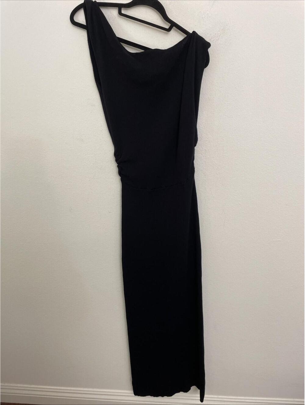 SNDYS Leena Maxi Dress Black off shoulder design Size M NWT - Picture 6 of 7